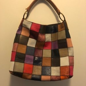 Kooba Leather Patchwork Hobo Bag